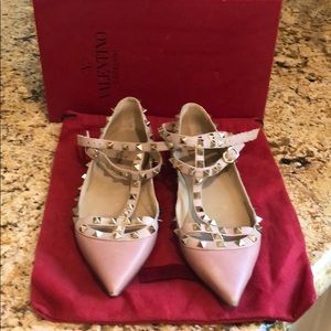 Valentino rock stud caged ballet flats